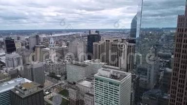风景优美的费城城市景观与摩天大<strong>楼市</strong>政厅的背景。 云天二期